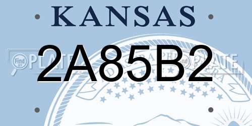 2A85B2 Kansas License Plate