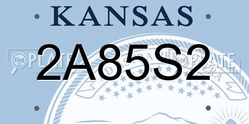 2A85S2 Kansas License Plate