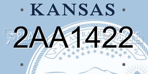 2AA1422 Kansas License Plate