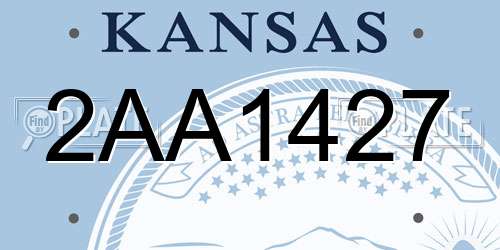 2AA1427 Kansas License Plate