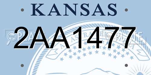 2AA1477 Kansas License Plate
