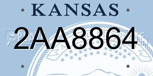 2AA8864 Kansas License Plate