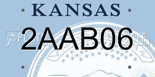 2AAB06 Kansas License Plate