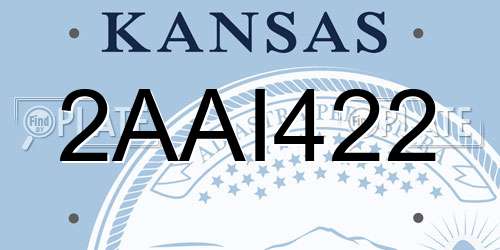 2AAI422 Kansas License Plate