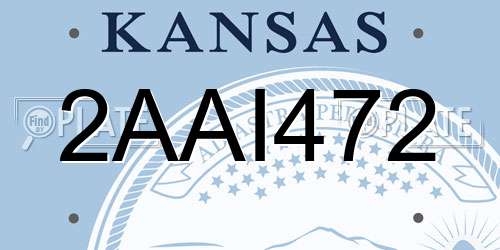 2AAI472 Kansas License Plate