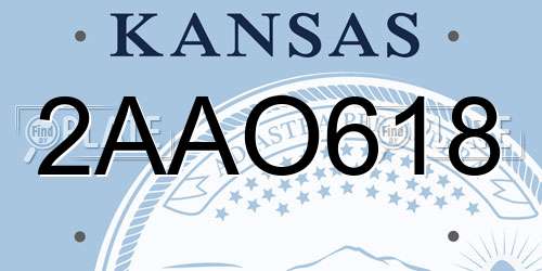 2AAO618 Kansas License Plate