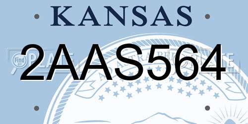 2AAS564 Kansas License Plate
