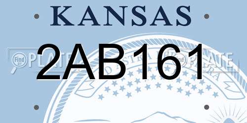2AB161 Kansas License Plate