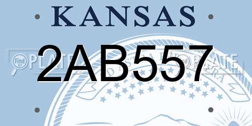 2AB557 Kansas License Plate