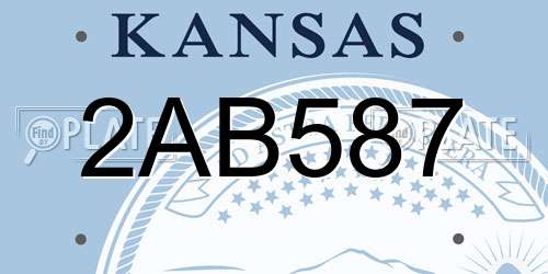 2AB587 Kansas License Plate
