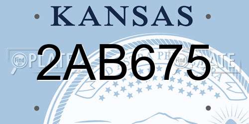 2AB675 Kansas License Plate