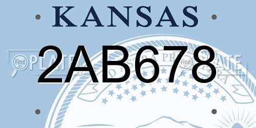2AB678 Kansas License Plate