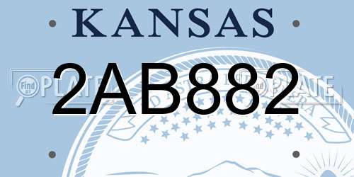 2AB882 Kansas License Plate