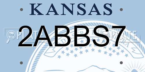 2ABBS7 Kansas License Plate