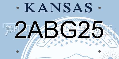 2ABG25 Kansas License Plate
