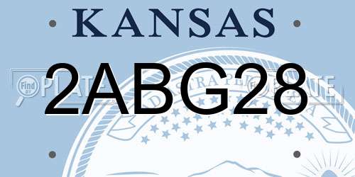 2ABG28 Kansas License Plate