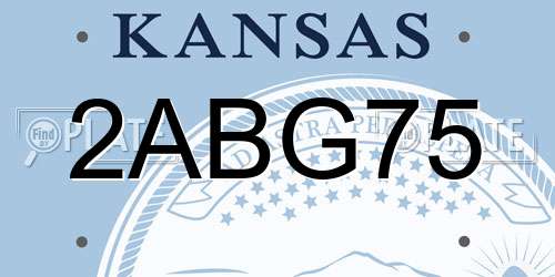 2ABG75 Kansas License Plate