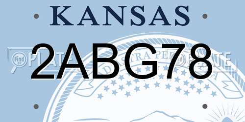 2ABG78 Kansas License Plate