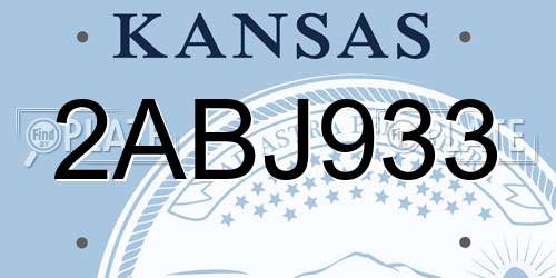 2ABJ933 Kansas License Plate