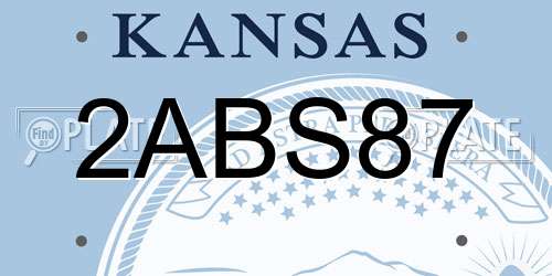 2ABS87 Kansas License Plate