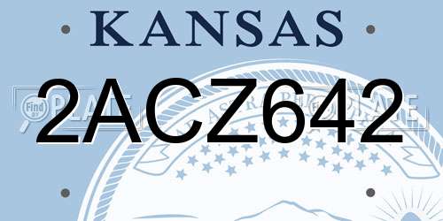 2ACZ642 Kansas License Plate