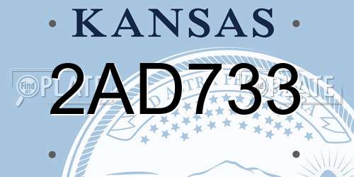 2AD733 Kansas License Plate