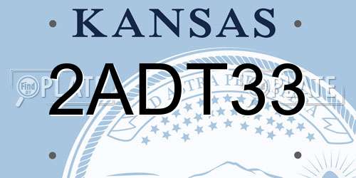 2ADT33 Kansas License Plate
