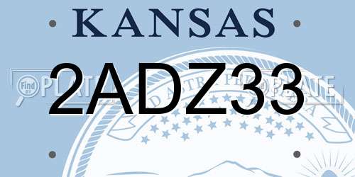 2ADZ33 Kansas License Plate