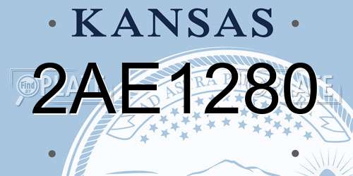 2AE1280 Kansas License Plate