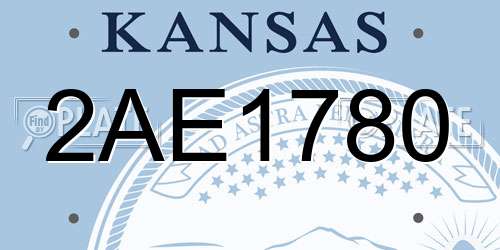 2AE1780 Kansas License Plate