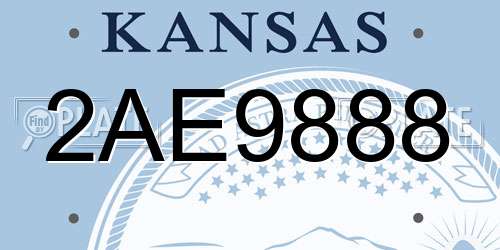 2AE9888 Kansas License Plate
