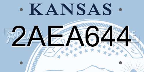 2AEA644 Kansas License Plate