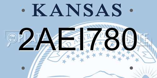 2AEI780 Kansas License Plate