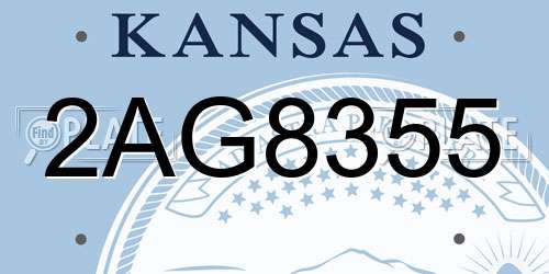 2AG8355 Kansas License Plate