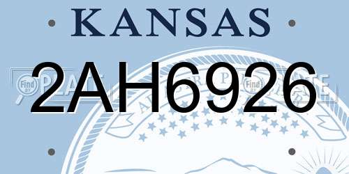 2AH6926 Kansas License Plate