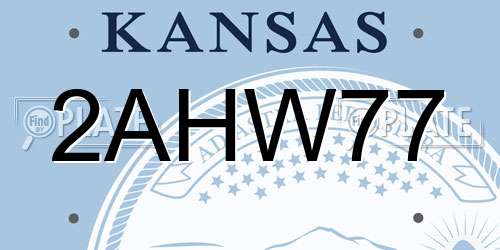 2AHW77 Kansas License Plate