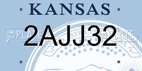 2AJJ32 Kansas License Plate