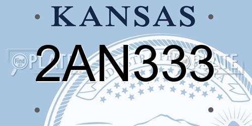 2AN333 Kansas License Plate