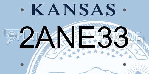 2ANE33 Kansas License Plate
