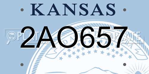 2AO657 Kansas License Plate