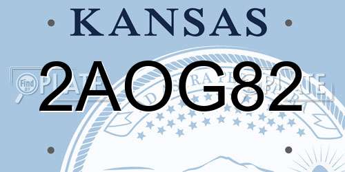 2AOG82 Kansas License Plate