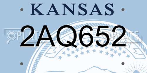 2AQ652 Kansas License Plate