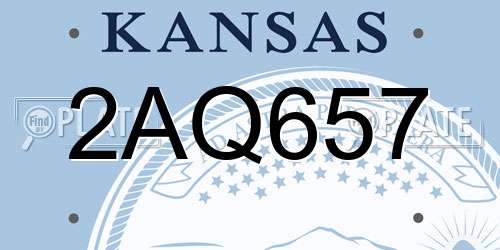 2AQ657 Kansas License Plate