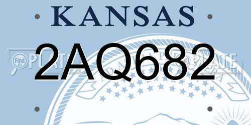 2AQ682 Kansas License Plate