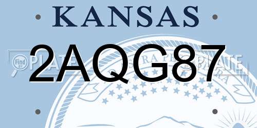 2AQG87 Kansas License Plate