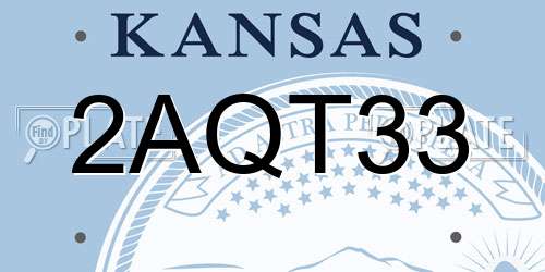 2AQT33 Kansas License Plate