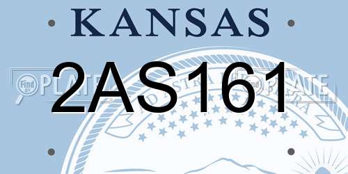 2AS161 Kansas License Plate