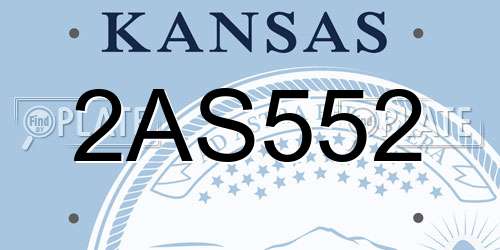 2AS552 Kansas License Plate