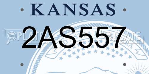 2AS557 Kansas License Plate