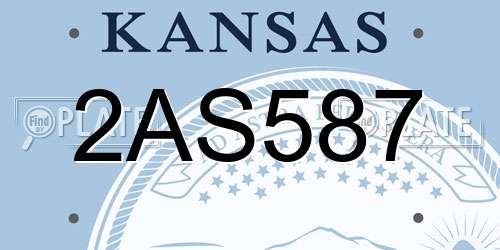 2AS587 Kansas License Plate